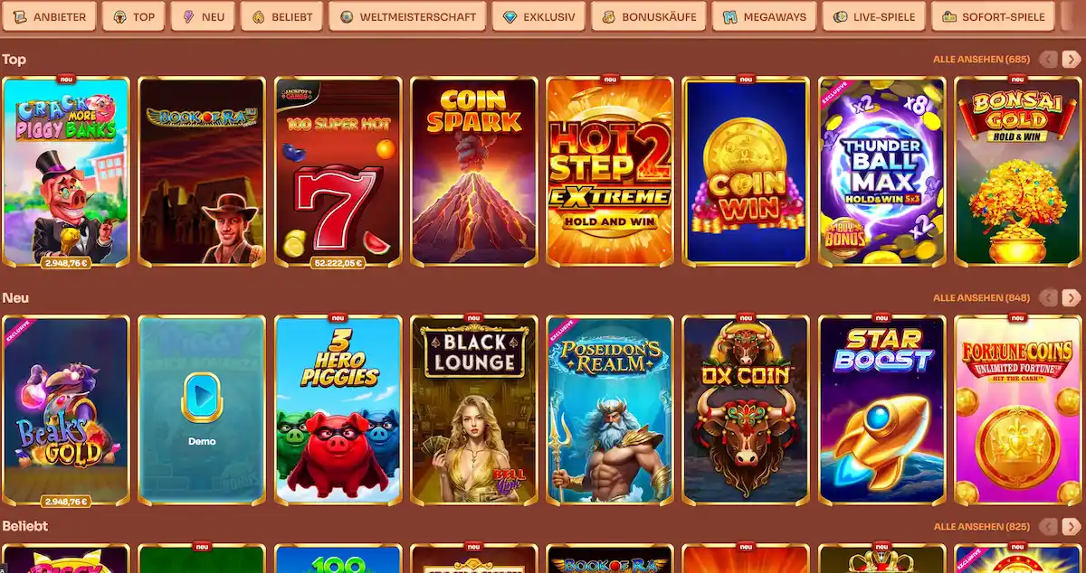 Cleobetra Slots – Spielautomaten von Pragmatic Play, Play'n GO und NetEnt